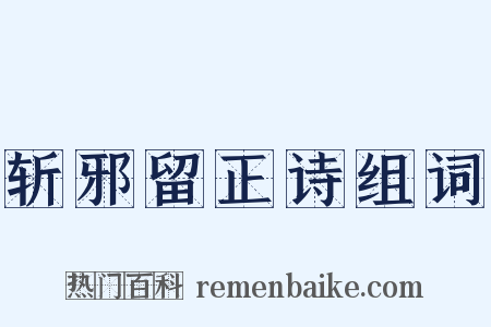 斩邪留正诗组词是什么意思的图片